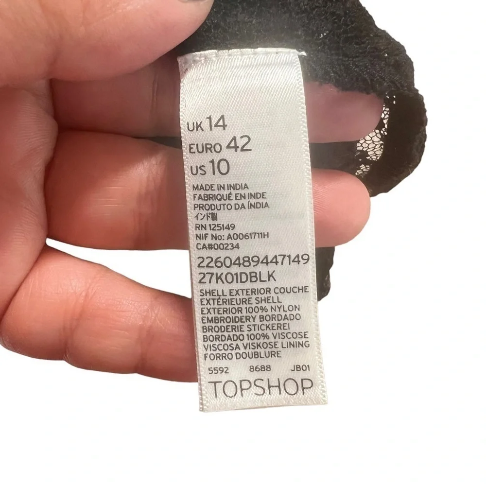 TopShop rose skirt lace sheer black embroidered whimsigoth Romantic chic goth - Picture 6 of 10